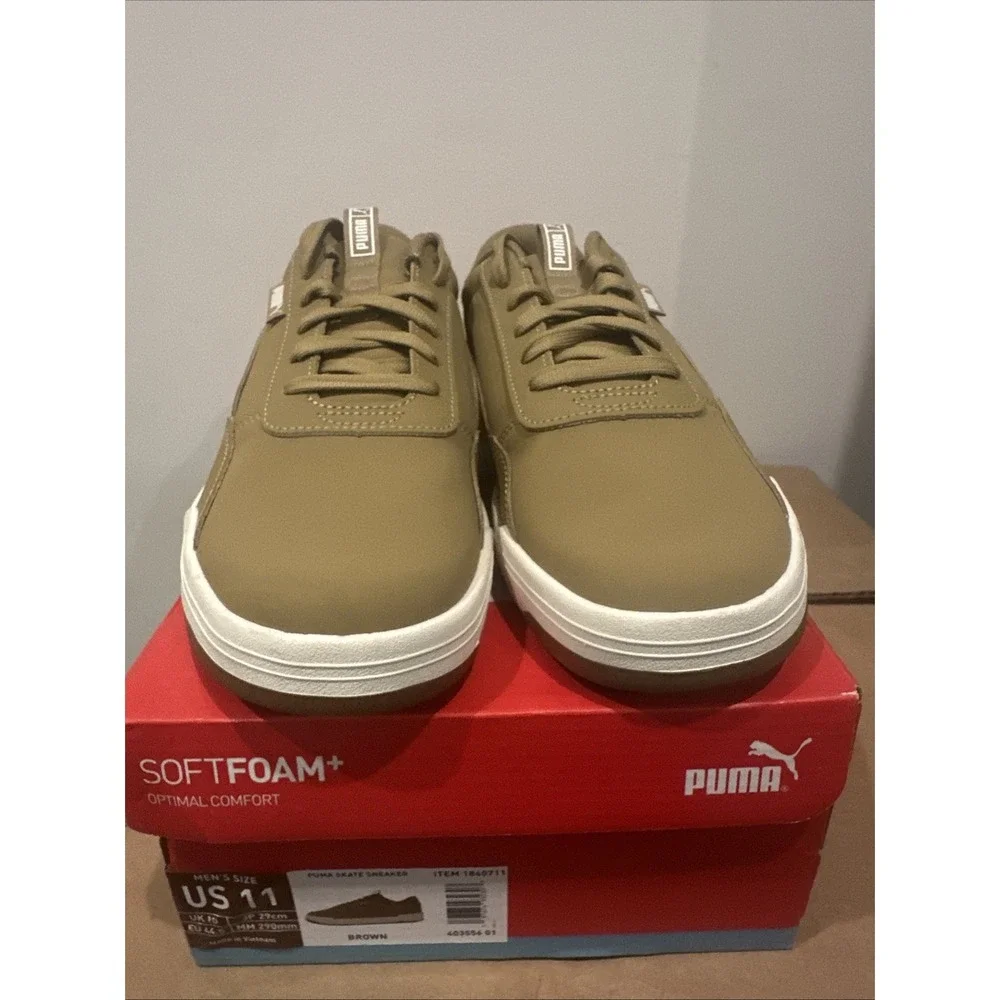 Puma Men Size 11 Skate Sneaker Padded Tongue & Collar Brown Shoes‎